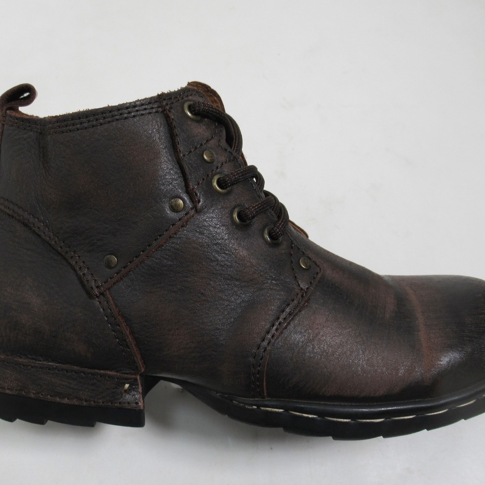 Men's Dark Brown Leather Ankle Boots